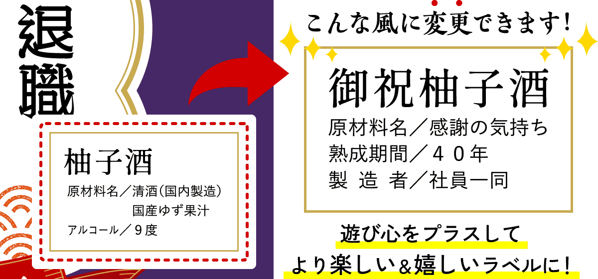 柚子酒の成分表に遊び心をプラスしてより楽しい＆嬉しいラベルに！